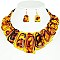 ELEGANT MARBLE BIB STATEMENT NECKLACE AND EARRINGS SET