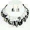 ELEGANT MARBLE BIB STATEMENT NECKLACE AND EARRINGS SET