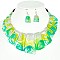 ELEGANT MARBLE BIB STATEMENT NECKLACE AND EARRINGS SET