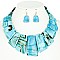 ELEGANT MARBLE BIB STATEMENT NECKLACE AND EARRINGS SET