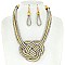 TRENDY KNOTTED ROPE STATEMENT NECKLACE & EARRINGS SET