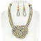 TRENDY KNOTTED ROPE STATEMENT NECKLACE & EARRINGS SET