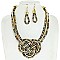 TRENDY KNOTTED ROPE STATEMENT NECKLACE & EARRINGS SET
