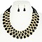 Trendy Fashion Bead Necklace Earrings Set