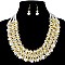 Trendy Fashion Bead Necklace Earrings Set