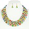Trendy Fashion Bead Necklace Earrings Set
