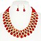 Trendy Fashion Bead Necklace Earrings Set