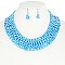 Fashionable Bead Necklace Earrings Set