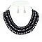 Fashionable Bead Necklace Earrings Set