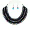 Fashionable Bead Necklace Earrings Set