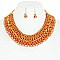 Fashionable Bead Necklace Earrings Set