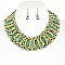 STYLISH NATURAL STONE AND ACRYLIC BEAD NECKLACE EARRINGS SET