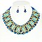 STYLISH NATURAL STONE AND ACRYLIC BEAD NECKLACE EARRINGS SET