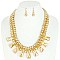 Fashionable Acrylic Bead Necklace Earrings Set
