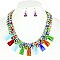 Fashionable Acrylic Bead Necklace Earrings Set