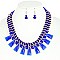 Fashionable Acrylic Bead Necklace Earrings Set