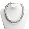 TWISTED METAL AND RHINESTONE NECKLACE SET