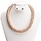 TWISTED METAL AND RHINESTONE NECKLACE SET