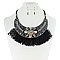 STYLISH SHELL ACCENT FRINGE NECKLACE SET SLNEY8204