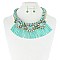 STYLISH 3 LARGE GEMS FRINGE NECKLACE SET SLNEY8209