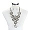 LINKED SWIRL METAL FASHION NECKLACE SET