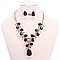 RHINESTONE TEARDROP  NECKLACE SET