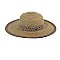 TRIMMED WIDE BRIM STRAW HAT