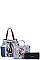 3 IN 1 Nikky by Nicole Lee DOUBLE THE FUN PRINT SATCHEL TOTE AND WALLET