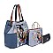 3 IN 1 Nikky by Nicole Lee DOUBLE THE FUN PRINT SATCHEL TOTE AND WALLET