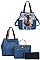 3 IN 1 Nikky by Nicole Lee DOUBLE THE FUN PRINT SATCHEL TOTE AND WALLET