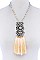 MULTI TASSEL AND BEADED NECKLACE