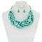 Trendy Multi Pearl Twist Necklace & Earring Set