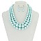 Solidarity Pearl NECKLACE Set 3-LAYER PEARLS with earrings