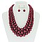 Solidarity Pearl NECKLACE Set 3-LAYER PEARLS with earrings