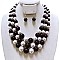 Solidarity Pearl NECKLACE Set 3-LAYER PEARLS with earrings