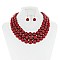 Solidarity Pearl NECKLACE Set 3-LAYER PEARLS with earrings