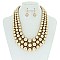 Solidarity Pearl NECKLACE Set 3-LAYER PEARLS with earrings