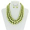 Solidarity Pearl NECKLACE Set 3-LAYER PEARLS with earrings