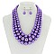 Solidarity Pearl NECKLACE Set 3-LAYER PEARLS with earrings