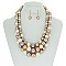 Solidarity Pearl NECKLACE Set 3-LAYER PEARLS with earrings