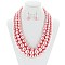 Solidarity Pearl NECKLACE Set 3-LAYER PEARLS with earrings