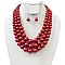 Solidarity Pearl NECKLACE Set 3-LAYER PEARLS with earrings