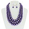 Solidarity Pearl NECKLACE Set 3-LAYER PEARLS with earrings