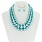 Solidarity Pearl NECKLACE Set 3-LAYER PEARLS with earrings