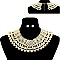 Glam Wide Pearl Collar Necklace and Earrings Set