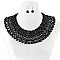 Glam Wide Pearl Collar Necklace and Earrings Set
