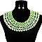Glam Wide Pearl Collar Necklace and Earrings Set