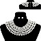Glam Wide Pearl Collar Necklace and Earrings Set