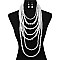 Extra Chunky Multi Layer Pearl Strand Necklace and Earrings Set
