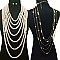 MULTI LAYERED PEARL STATEMENT NECKLACE SET MEZNPY059